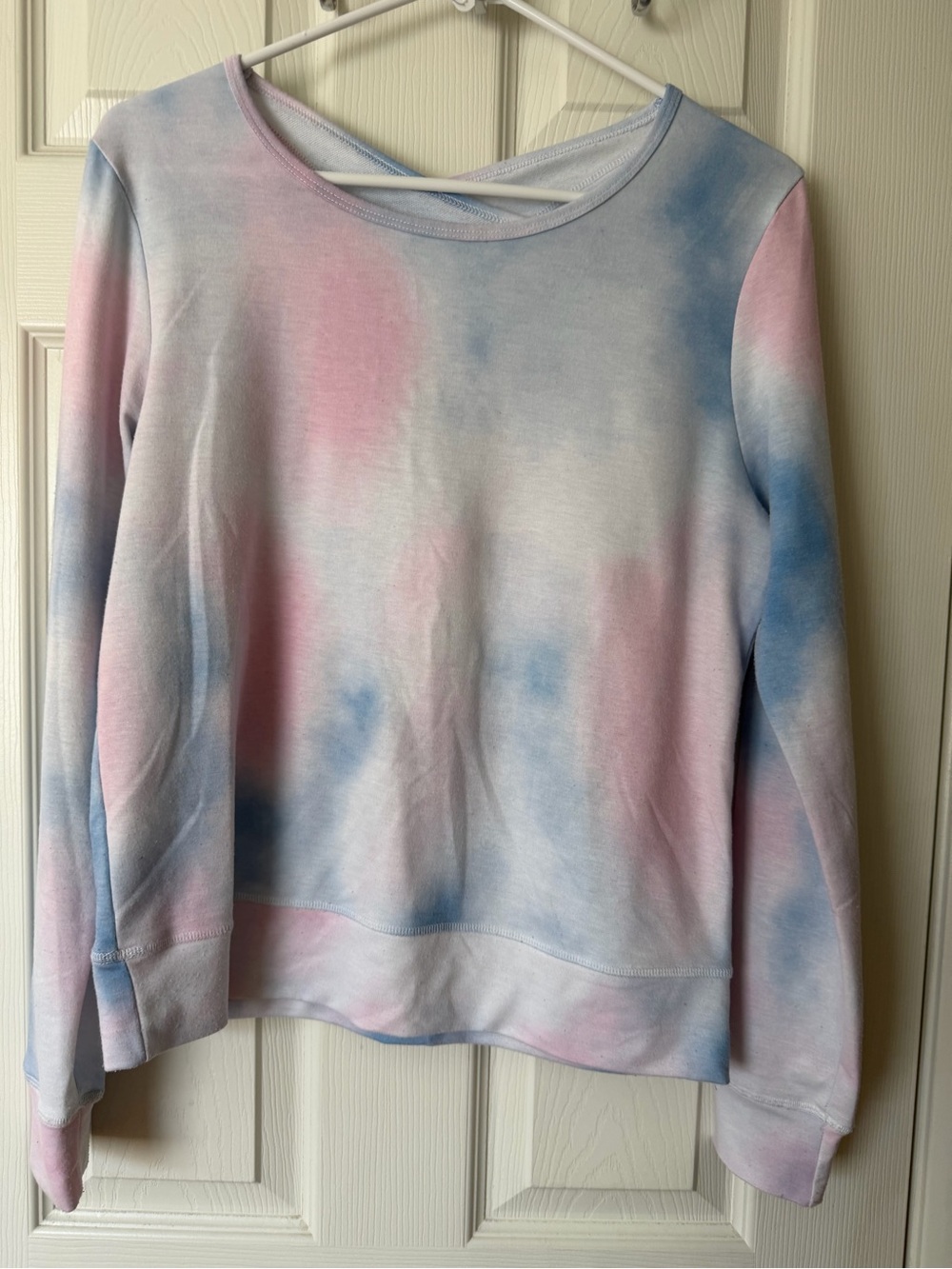 Pastel Tie-Dye Crewneck Sweatshirt - Pink & Light Blue